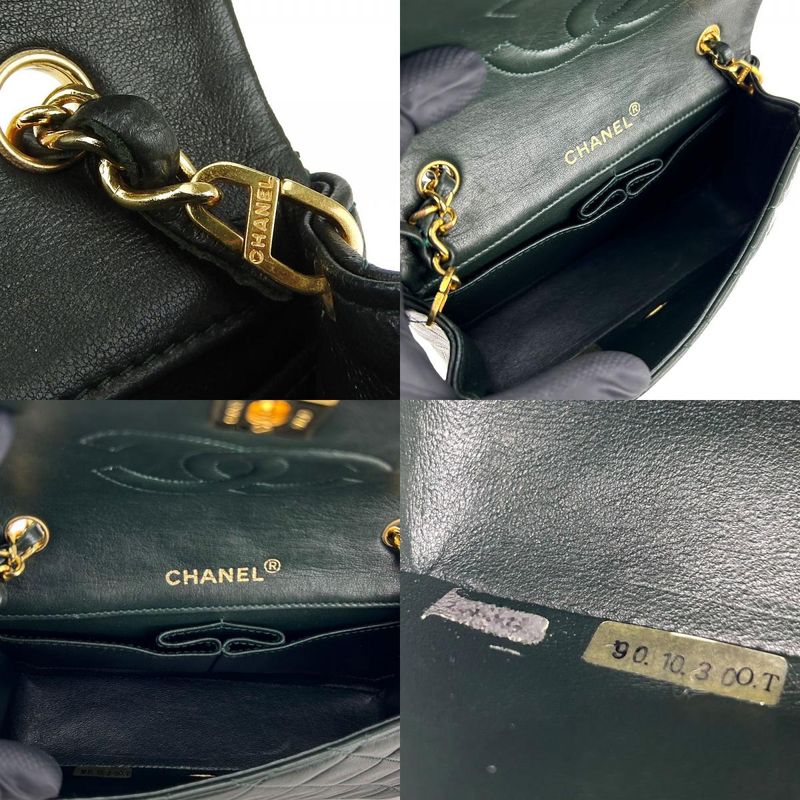 Chanel Shoulder Bag Mini Quilted Lambskin Olive Green Gold Hardware 1 st — view 8