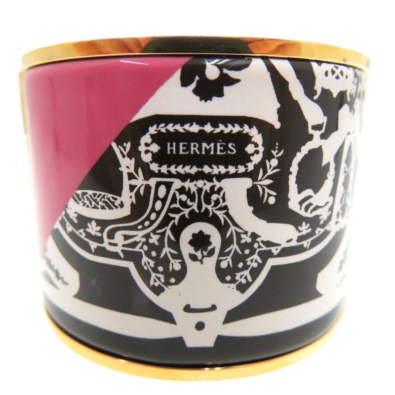 Hermes Emile GM Bangle Bracelet Charniere Enamel Gold 1874 — view 7