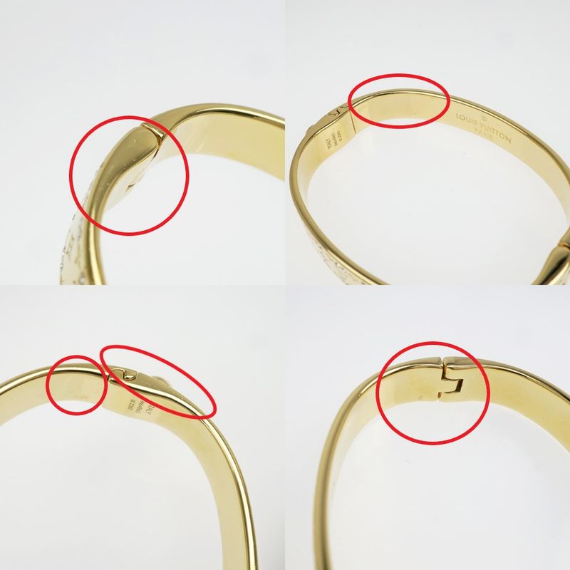 Louis Vuitton Rigid Bracelet Nanogram Strass Gold S Bangle — view 8
