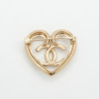 Chanel Brooch Corsage Gold Heart Coco Mark Rhinestone — view 4