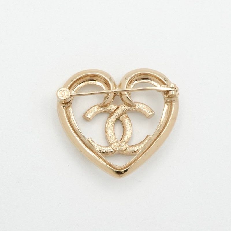 Chanel Brooch Corsage Gold Heart Coco Mark Rhinestone — view 4