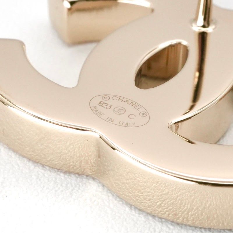 Chanel Earrings Gold Black Pink Coco Mark Bicolor — view 7