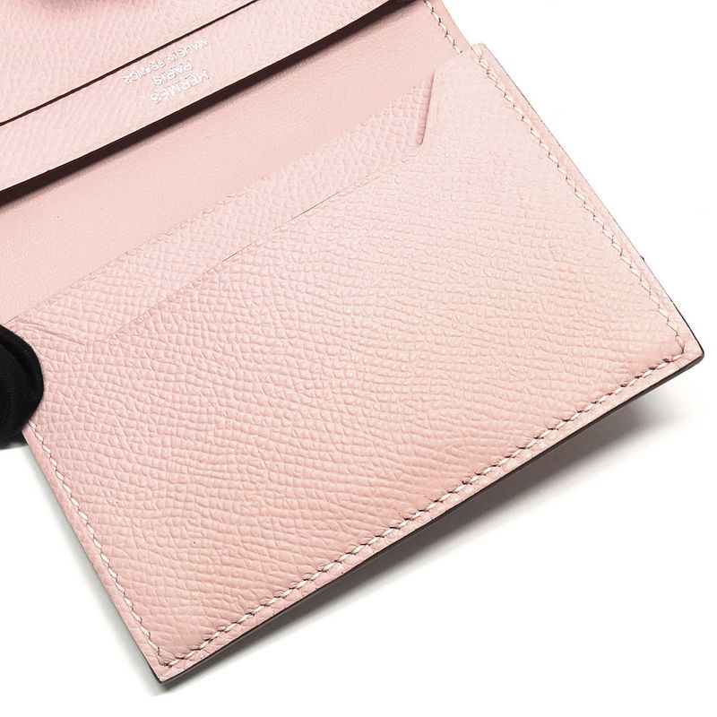Hermes Bearn Card Case V-epson Mauvepere Silver Hardware Leather — view 9