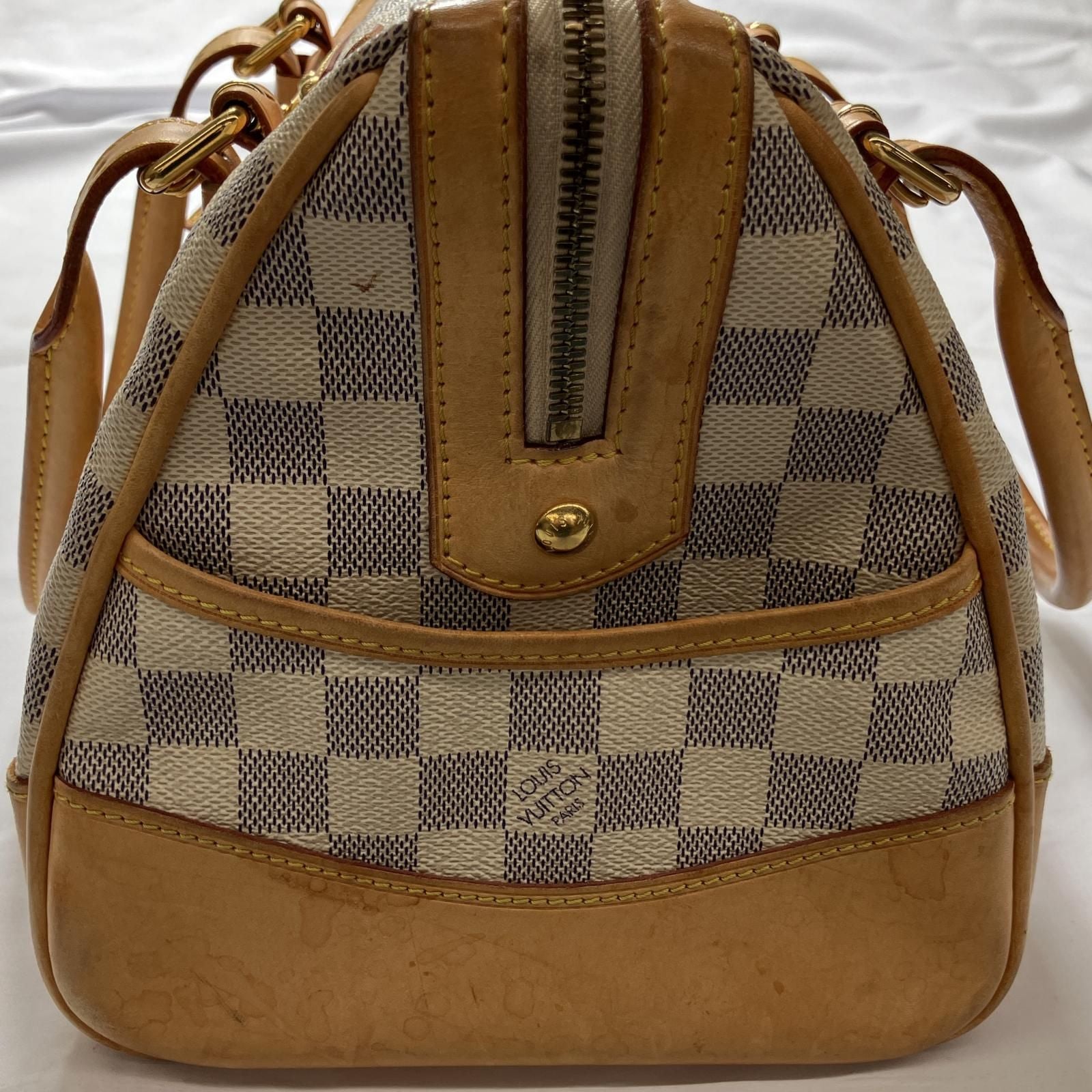 Louis Vuitton Mini Boston Bag Damier Azur Berkeley Gray White — view 5