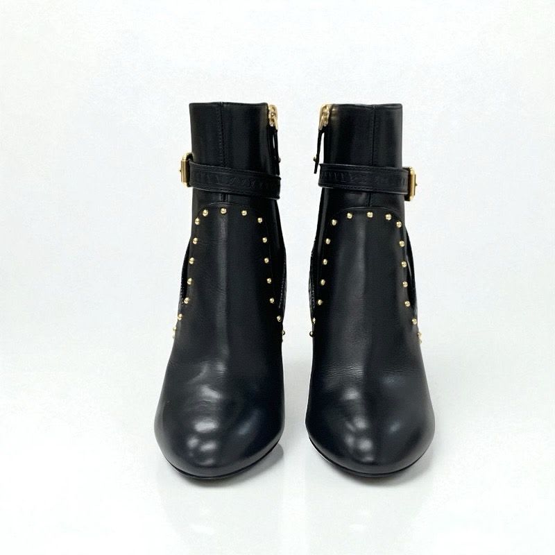 Louis Vuitton Silhouette Line Monogram Boots Short Shoes Leather Black — view 3