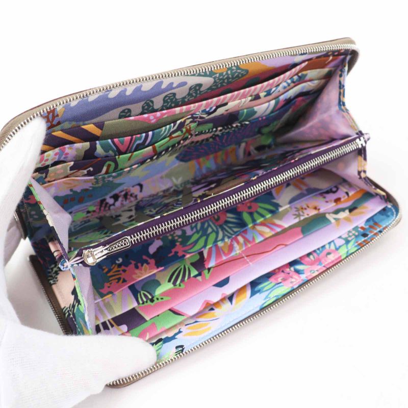 Hermes Azap Long Silk Quin Etoupe Vaux Epson Wallet Engraved — view 6
