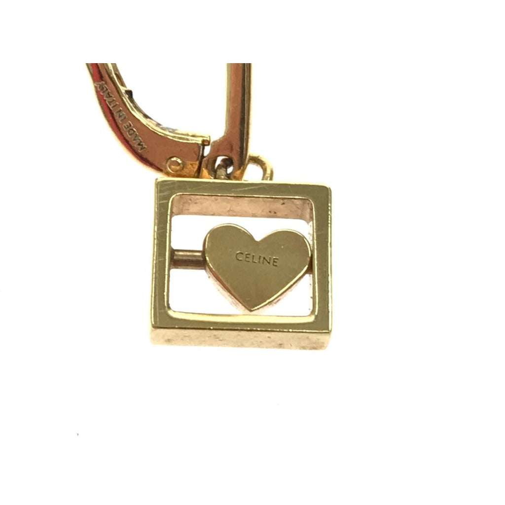 Celine Earrings Heart & Logo Gold Color Accessories — view 4