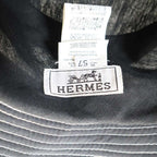 Hermes Cotton Linen Hat Black and White 57 — view 5
