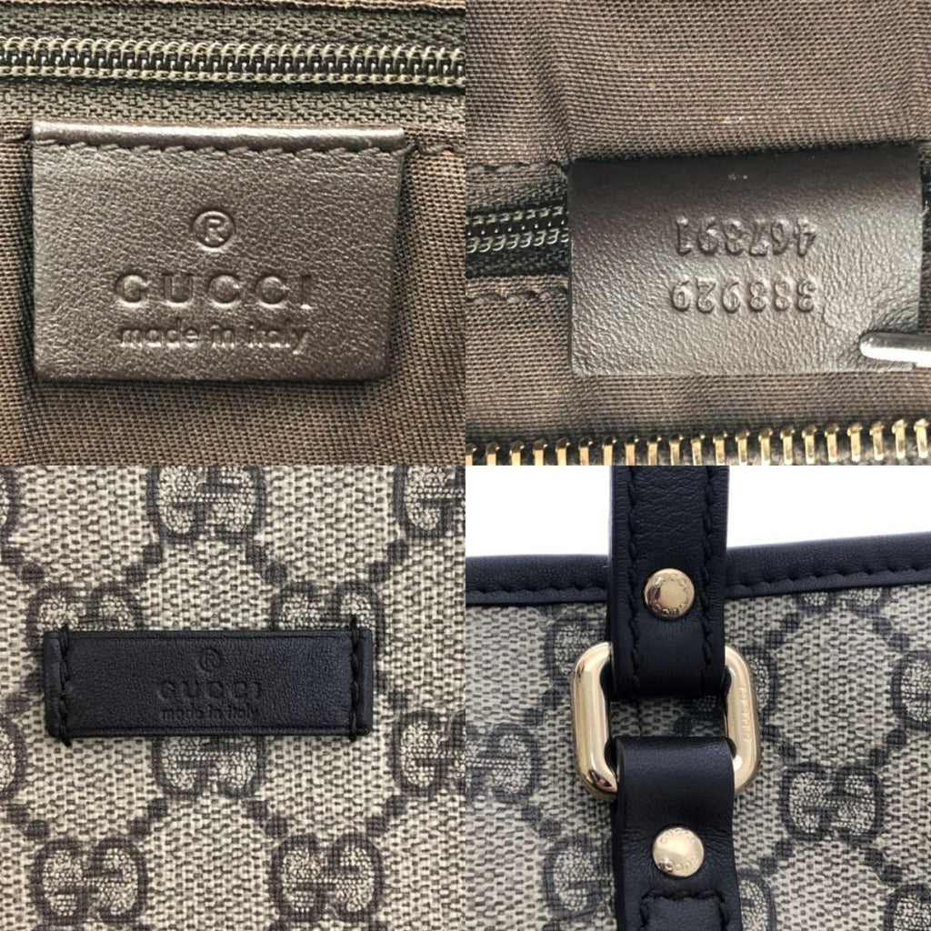 Gucci 2-Way Tote GG Supreme Leather Dark Brown — view 7