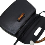 Gucci Bamboo Shoulder Hand Bag Leather Black With Strap 0056 — view 3