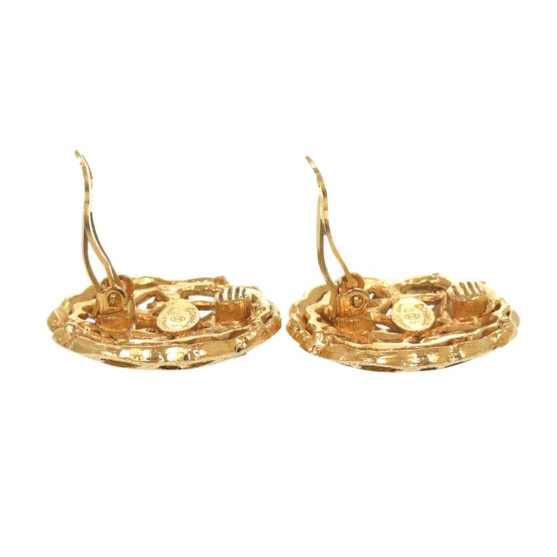 Chanel Vintage Coco Mark GP Gold Earrings 0146 — view 4