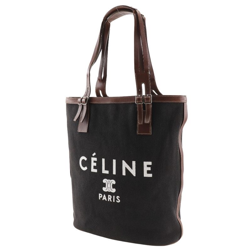 Celine Logo Canvas Black Tote Bag — view 2
