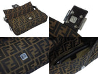 Fendi Mamma Baguette Bag Zucca Pattern Canvas Leather Brown Silver — view 7