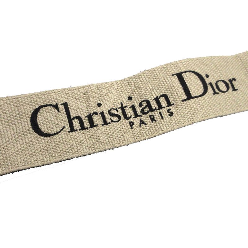 Christian Dior Logo Canvas Leather Black Shoulder Strap 0284 — view 5