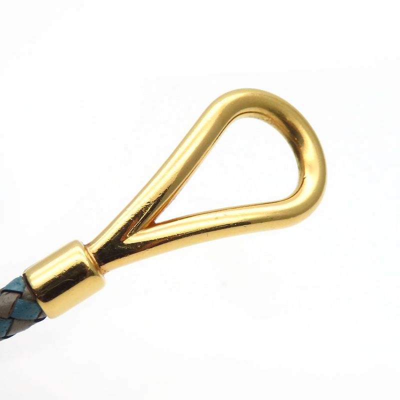 Hermes Bracelet Jumbo Breath Metal Leather Blue Gray Gold Hardware 2 Strands — view 8