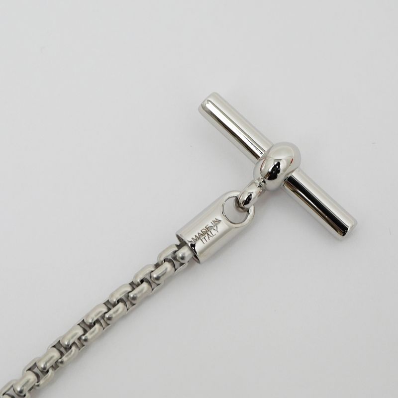 Hermes Meri Melo Necklace Buffalo Horn Metal Silver H Cube — view 4