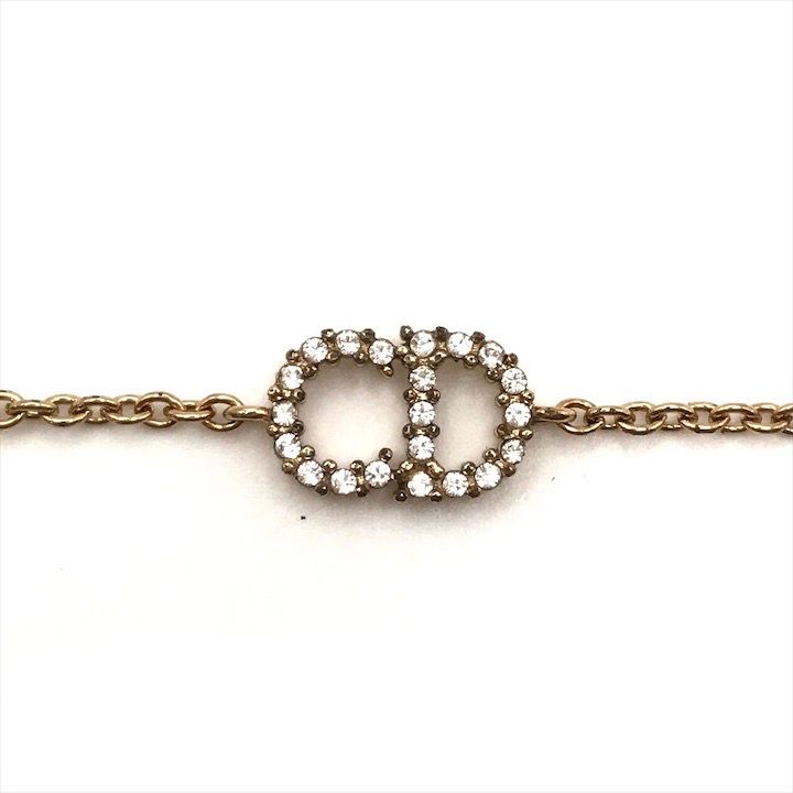 Dior CD Logo Rhinestone Bracelet — view 4