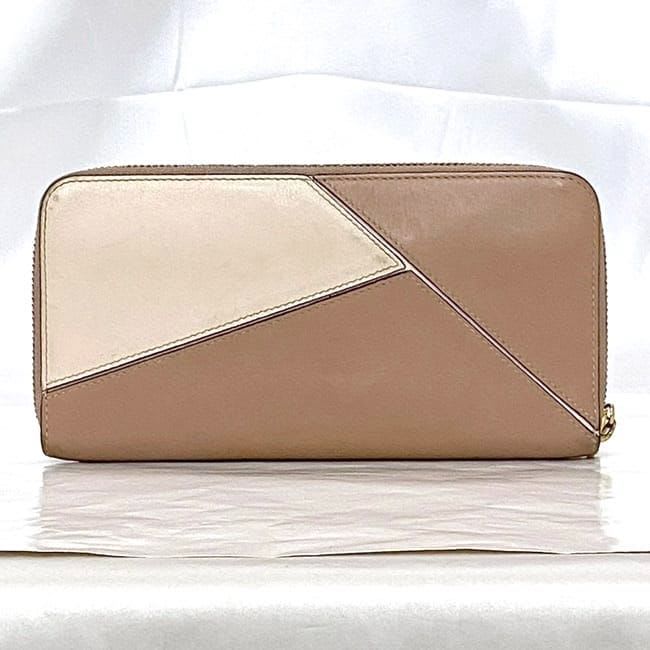 Loewe Round Zipper Long Wallet Pink Beige — view 2