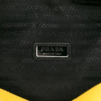 Prada Triangle Logo Plate Yellow Leather Saffiano — view 5