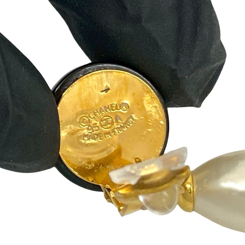 Chanel Vintage Coco Mark Motif Faux Pearl Earrings Accessories 95A — view 3