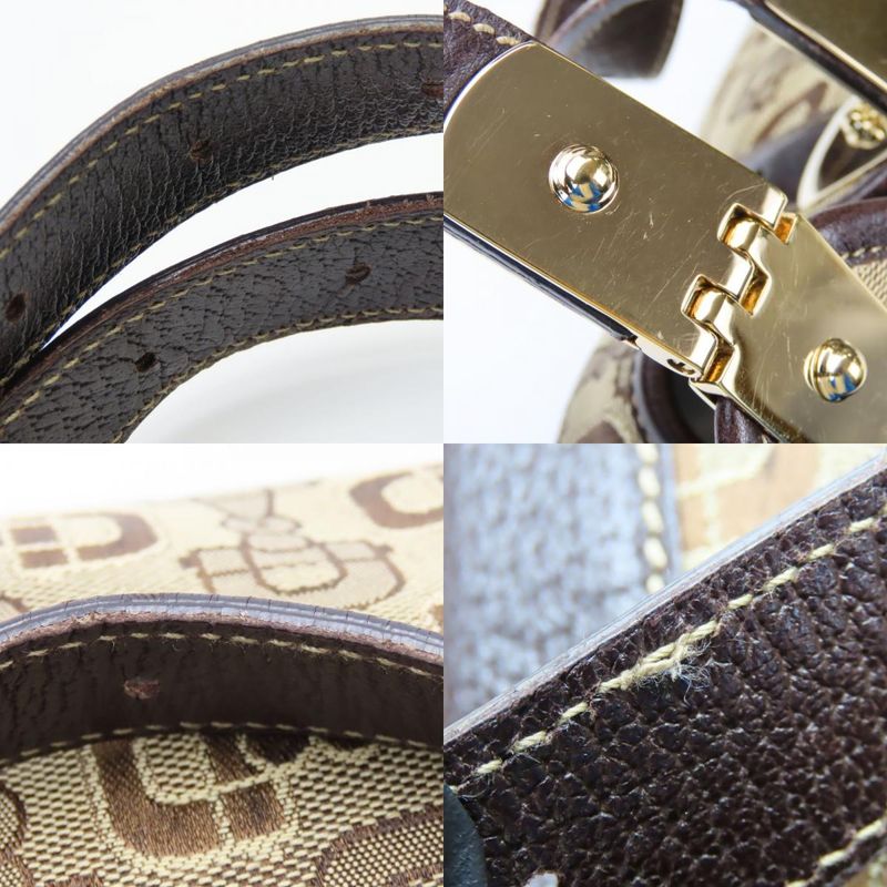Gucci Handbag Horsebit Canvas Leather Beige Brown Gold Hardware Casual — view 7