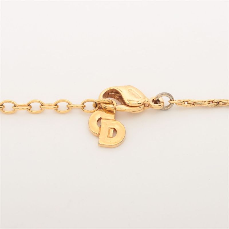 Christian Dior CD Logo Necklace GP With Rhinestones — view 4