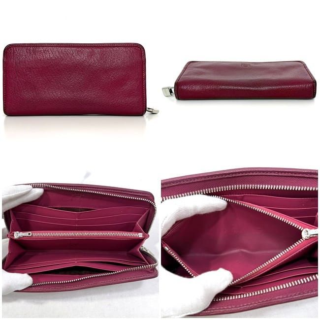 Loewe Round Zipper Long Wallet Pink Amazona Leather — view 3