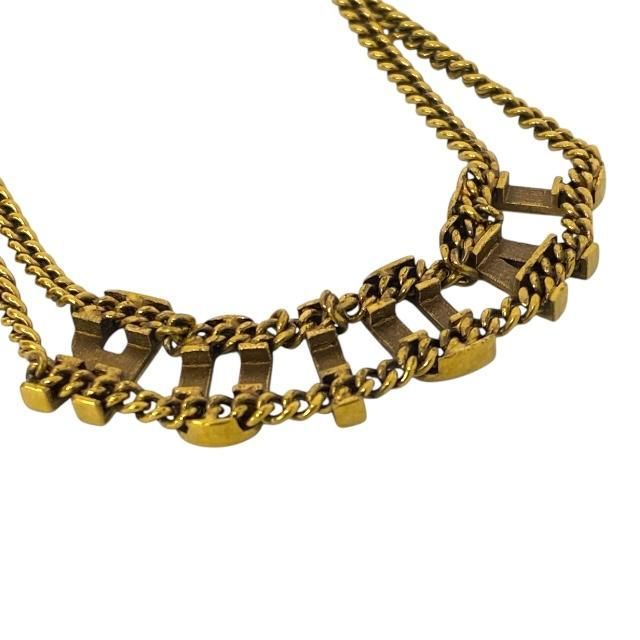 Christian Dior J'a 2 Chain Choker Necklace Antique Gold Metal — view 6