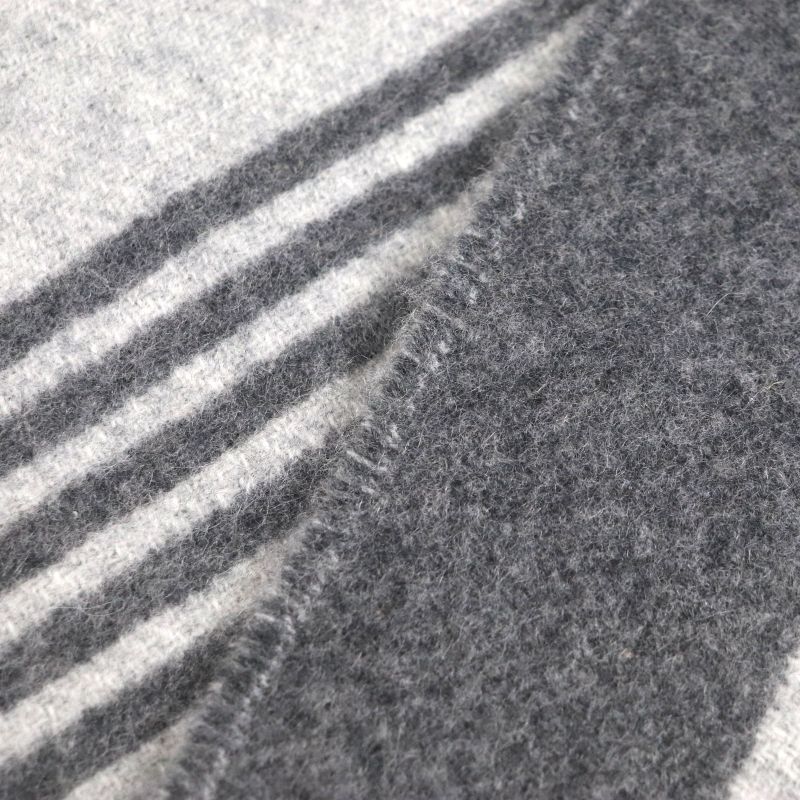 Hermes Sangre A Bucle 100% Cashmere Anthogracito Gris Cles Fringed Scarf — view 5