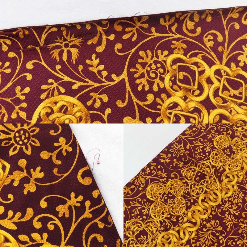 Chanel Large Shawl Chain Pattern Coco Mark Wool Silk Gold Bold 135 cm — view 9