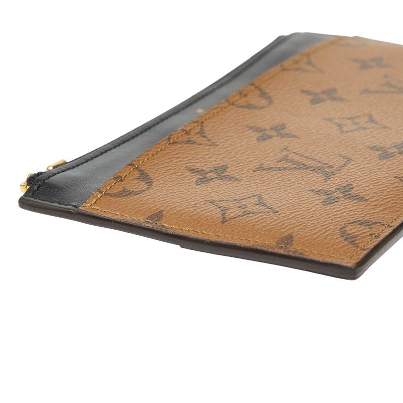 Louis Vuitton Monogram Reverse Slim Purse Brown Black Leather — view 5
