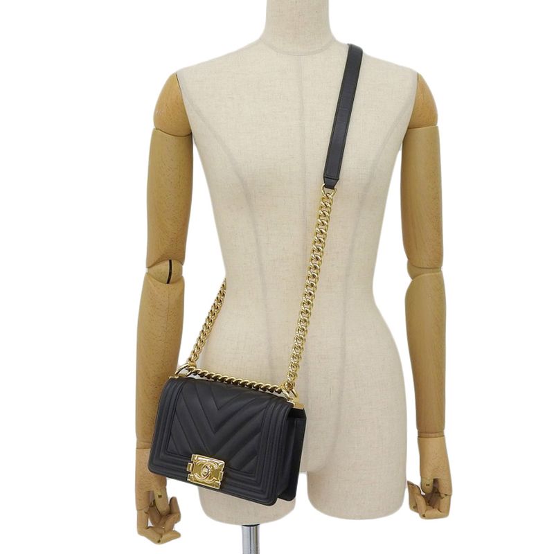 Chanel V-Stitch Mini Boy Shoulder Bag — view 8
