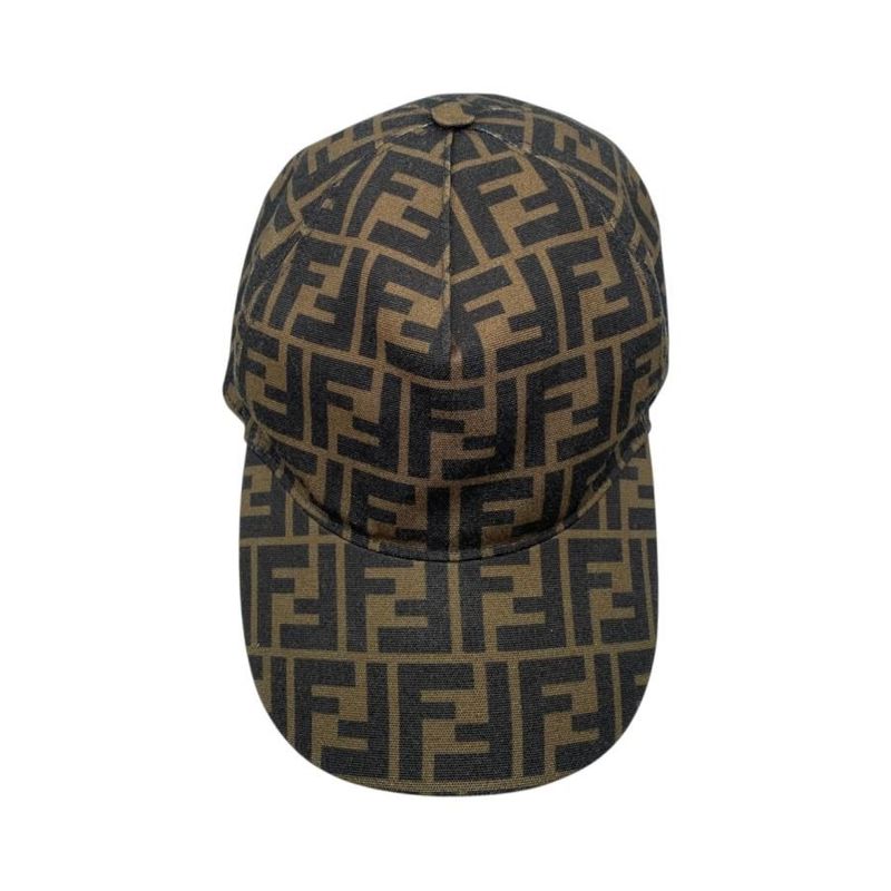 Fendi Hat FF Jacquard Baseball Cap Fxq768 A660 Logo Brown — view 5
