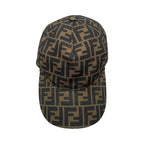 Fendi Hat FF Jacquard Baseball Cap Fxq768 A660 Logo Brown — view 5