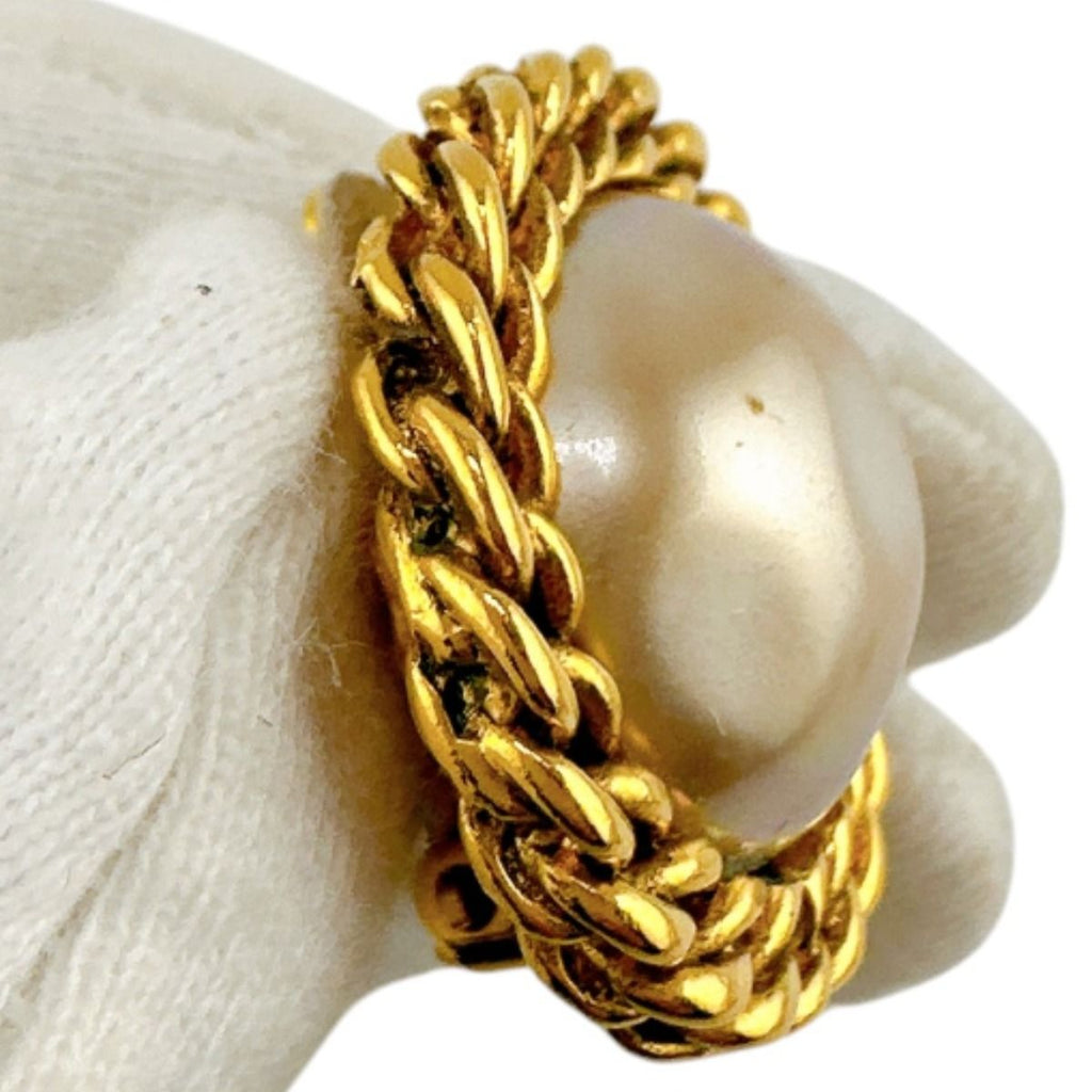 Chanel Vintage Faux Pearl Earrings — view 4