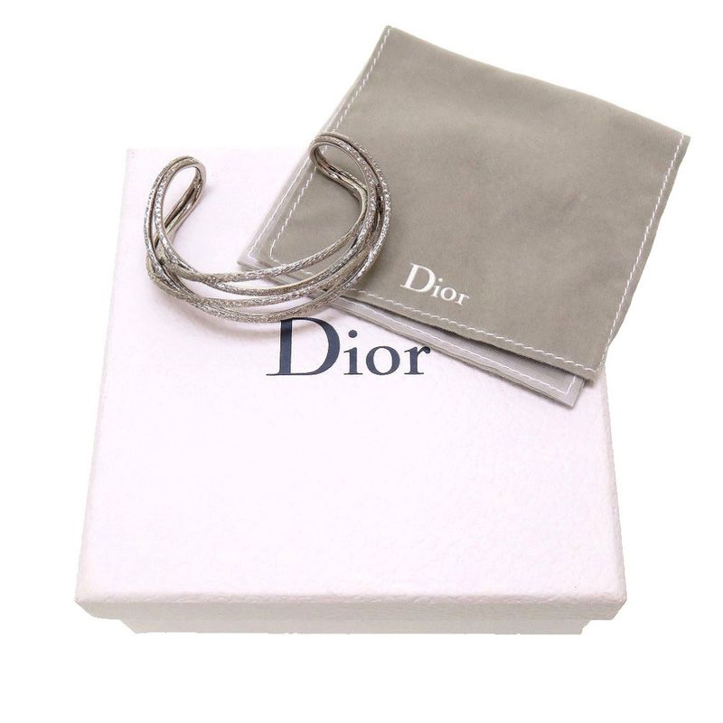 Christian Dior CD Logo Metal Silver Bracelet Bangle 0029 — view 3