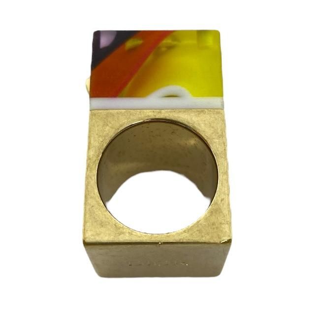Christian Dior Sorbet Ring Accessories CD Logo Metal Plastic Yellow — view 8