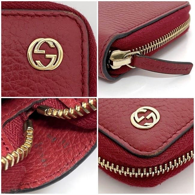 Gucci Round Zipper Wallet Red Interlocking — view 8