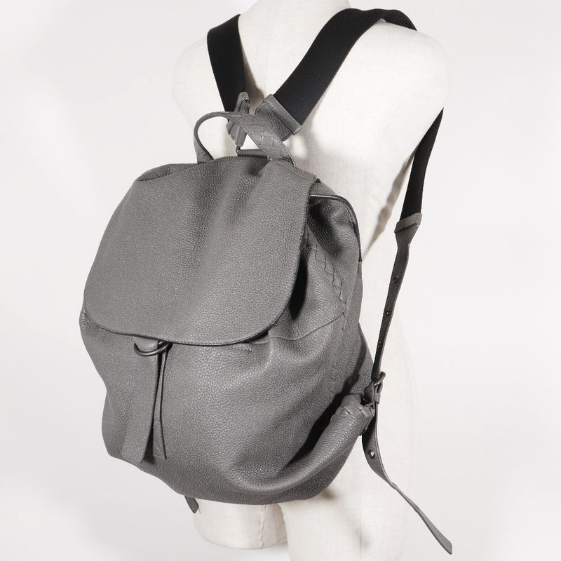 Bottega Veneta Intrecciato Calf Gray Backpack Daypack — view 9