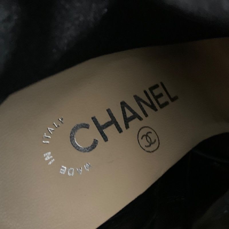 Chanel Boots Short Shoes Suede Black Gray Coco Mark Quilted — view 7