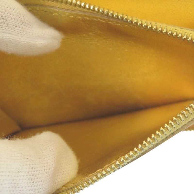 Celine Round Zipper Leather Gold Yellow Bifold Wallet 0472 — view 5