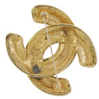 Chanel Coco Mark Quilted Gold Plated 34.3 g Brooch — view 3