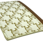 Celine Card Case Pass Compact Triomphe Logo Leather Ivory Brown — view 5