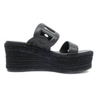 Hermes Espadrille Itea Sandals Rope Wedge Heel Black 38 Shoes — view 2