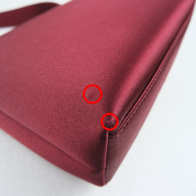 Chanel Party Bag Satin And Rhinestone Bordeaux Shoulder — view 6