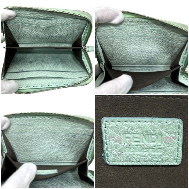 Fendi Coin Case Light Green Selleria 8 M343 Purse — view 7