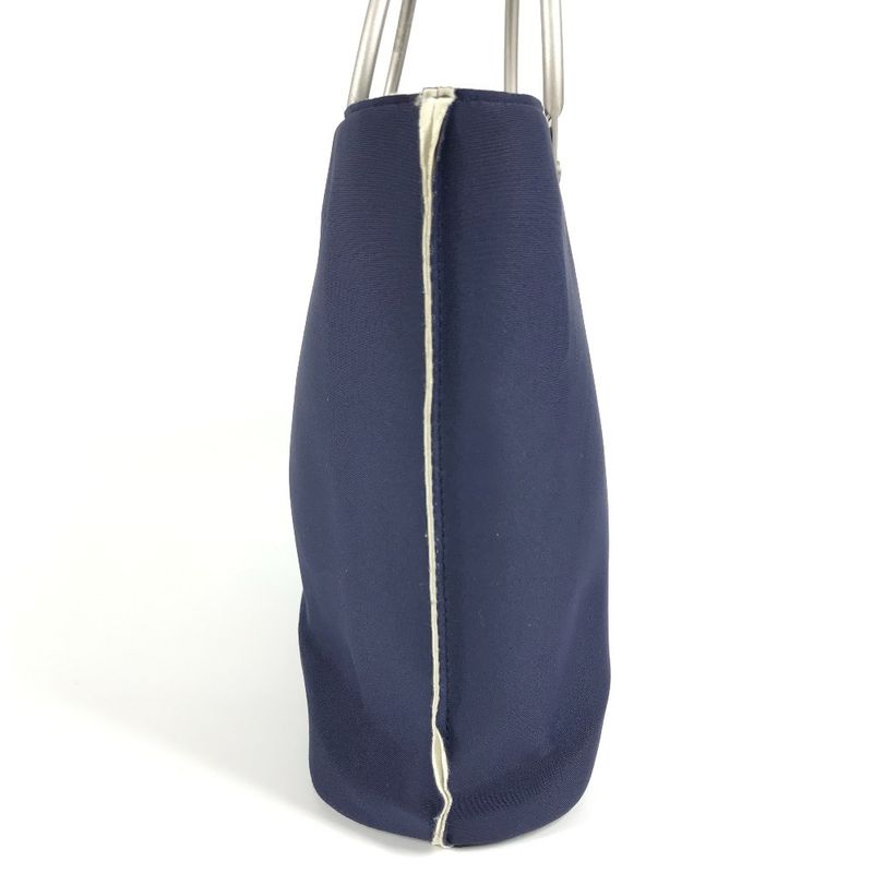 Chanel Handbag Metal Handle Polyamide Navy — view 3