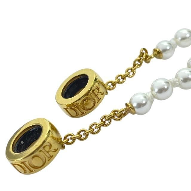 Christian Dior Airpods Holder Necklace Chain Logo Faux Pearl GP — view 4