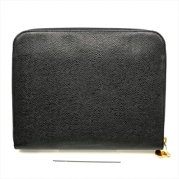 Chanel CC Logo Caviar Leather Mini Pouch Second Black — view 2