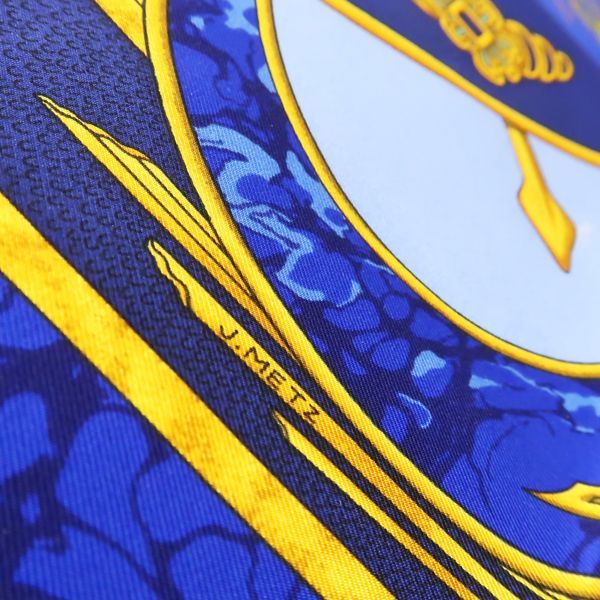 Hermes Carre 90 Carpe DIEM Enjoy Your Day Scarf 100% Silk Blue Sun — view 6